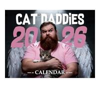 Cat Calendar 2026, 12 Month Funny Calendar with Cat Daddies, Fun Secret Santa Gifts for Men, Funny Hilarious Gag Prank Joke Presents, Novelty Christmas Birthday Gifts for Men Women
