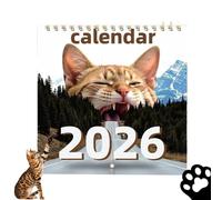Cat Calendar 2026, 2026 Calendar UK Grumpy Cat Wall Cute Cats Design Planner for Home Office Spiral Bound Flip Desk Top Cats Calendars for Students Families and Professionals