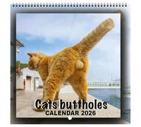 Cat Calendar 2026 - Cat Balls Looks Back Humor Calendar, 8.2In Cute Cats Themed Wall-Calendar, Funny Cats Arts Monthly Calendars, Holidays Birthday Gifts for Cat Lovers (B-Cat Balls, 1PACK)