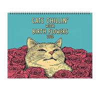 Cat Calendar 2026, Funny Cat Wall Calendar 2026, Large 12 Month, Cute Kitten Flower Calendars, Home Decoration for Offices Pared Travel Birthday Party Friends Colleagues Wedding Fridge