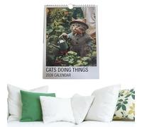 Cat Calendar 2026, Funny Kitten Monthly Wall Planner with Whimsical Feline Artwork, Decorative Schedule Chart for Friends, Family, School, Office, Bedroom, Kitchen, Home, Daily Planning