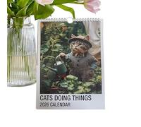 Cat Calendar 2026 | Monthly Wall Planner with Animals | 2026 Funny Monthly Planner with Cat Motifs for Friends Family as Planner for Home School and Office to Organise Daily Life