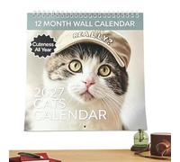 Cat Calendar 2027 January to December 2027 - Spiral Binding Decor Wall