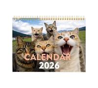 Cat Calendar for the Desk, Lovely Note, 2026 Aesthetic Calendar for the Desk, for Study, Organisation, Table, Workplace, School, Planning, Home, Family and Friends