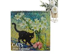 Cat Calendar For Year 2026, Year Planner For Planning From January To December 2026, Calendar With Fun 12 Months, Living Room Study Room Office Classroom