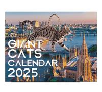 Cat Calendar, Funny Cats Calendar 2025, Cityscape Calendar Family Wall Hanging Calendar Funny Animal Calendar 2025 for ome Office School Cat Lover