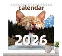 Cat Calendar January To December - Feline Almanac, 1pc Yearly Ledger For Vertical Hanging, Kitten Compendium With 12 Monthly Plates, Stationery Gift, Paged Tracker For Kitchen, Hallway And Study