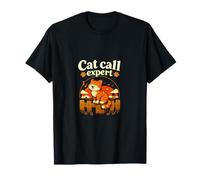 Cat Call Expert Funny Cat Badge Graphic T-Shirt