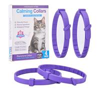 Cat Calming Collar 4-Pack with Lavender Scent - 60-Day Pheromone Relief for Stress, Scratching & Spraying, Adjustable Anxiety Collar for Cats & Kittens with Quick Release (Plum)