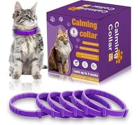 Cat Calming Collar, Calming Collar for Cats 4 Pack, Pheromone Collars for Cats - Adjustable 15″, 60-Day Lasting Stress & Anxiety Relief, Reduce Noise Fear (6 Packs,Pruple)