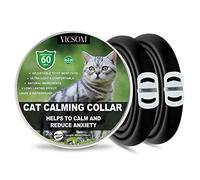 Cat Calming Collar, Calming Collar for Cats, Calming Cat Collar Pheromone Anti Anxiety, Adjustable Waterproof Cat Collar Natural Calm Treatment for Small Medium and Large Cats 2pc 18.8In Black