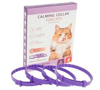 Cat Calming Collar of 4 Pack Efficient Relieve Reduce Cats Anxiety Stress, 38cm Adjustable TPE Cat Calm Collar to Help Small, Medium Large Cats, Kittens Relaxation & Comfort(purple)