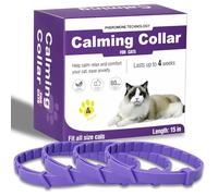 Cat Calming Collar, Pheromone Anti-Anxiety Treatment, Water Resistant (Purple)