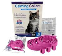 Cat Calming Collars (Pack of 4), Pheromone Infused Behaviour Support - Clinically Proven Anti-Stress & Anxiety Relief for Cats - Waterproof, Adjustable, Long-Lasting Comfort (Pink)