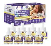 Cat Calming Diffuser Refill, 8 Pack Pheromones for Cats Multicat Diffuser Plug in Refill Pheromone to Calm Cats Soothing Feline Anxiety Stress 48ml Each Fit All Common Diffusers