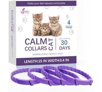 Cat Calming Pheromone Collar for Aggression - Safe & Adjustable - Anxiety and Stress Relief for Medium/Large Kittens,Adjustable & Waterproof, 4-Pack. (Purple)