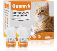 Cat Calming Plug-in, 4-in-1 Relaxants & Anxiety Relief for Cats, Cat Pheromones Calming Diffuser Kit, Relaxing Pheromone for Cats Relief Stress Anxiety Fighting Scratching, 2 Diffuser 2 Refills(48ml)