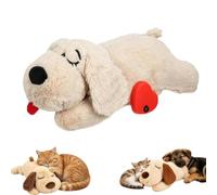 Cat Calming Toy with Realistic Heartbeat, Soft Plush Heartbeat Toy，White