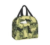 Cat Camouflage Military Green Insulated Lunch Bag Leakproof Lunch Bag for Adults Lunch Bag for Women Men Lunch Boxes Picnic Bags Lunch Coole
