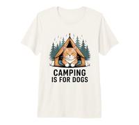 Cat Camping Jokes Cats Kitten Kittens Humor Premium T-Shirt