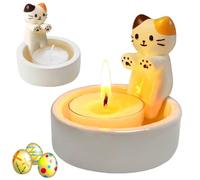 Cat Candle Holder - Warming Paws Tealight Holders, Resin Cat Tea Light Holder, Cartoon Kitten Candle Holder Gifts