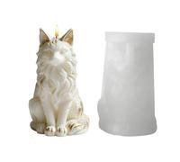 Cat Candle Mold - Gray, Sitting Cat Shape Concrete Decoration Craft, Epoxy Resin Casting Mold, Silicone Flexible Molds, Reusable Non-Stick, 4x3 Inch | Party, Dinner Table, Home, Room, Wedding, Gift, C