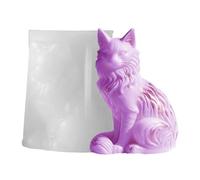 Cat Candle Mold - Sitting Cat Shape Cement Art Craft Centerpiece, Silicone Soap Molds Maine Coon 3D Design Specifications, Flexible Resin Chocolate Bracket | DIY Table Decor for Wedding Party