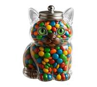 Cat Candy Jar, Pet Cookie Jar with Lid, Cute Airtight Cat Snack Container for Cookies, Candy, Coffee Pods, Lovely Animals Shaped Food Storage Kitchen Canister, Treat Box for Pet Owners and Lovers