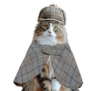 Cat Cape Costume | Adjustable Pet Cosplay Costume,Dog Cape and Hat Set Halloween - for Small Medium Large Kitten Christmas Carnival Photo Prop