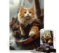 Cat Captain And Mouse Crew 1000 Piece Jigsaw Puzzles for Teenagers Brain Wellness Restful Activity Perfect Lock Lovely Gift (38x52cm)