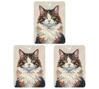 CAT Car Air Freshener, 3 Pcs Square Hanging Air Freshener Cards, Long Lasting Fragrance Scented Cards for Car, Home, Office White-style