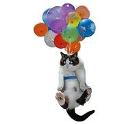 Cat Car Hanging Ornament with Colorful Balloon Cat Lover,Cute Car Hanging Decoration for Rear View Mirror, Funny Animal Home Art Decor Women Girl Car Interior Accessories Best Gift