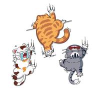 Cat Car Sticker, Cat Sticker for Car - Cat Decals for Car Scratch - Decorative Cat Car Scratching Sticker, 3 Pieces, Scratch Cover Sticker
