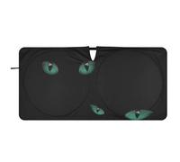 Cat Car Windshield Sunshade, Cat Eyes Illustration in The Dark Car Front Window Sunshade Foldable, Blocks UV Rays and Keeps Vehicle Cool