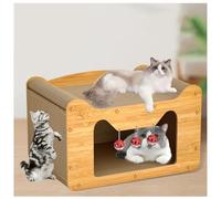 Cat Cardboard Scratcher House Even A Scratching Post Is A Cat Nest, Cat Hiding Spot Free Bell Ball When Ordering ， Kitten Scratcher Scratching Pads For Indoor Cats