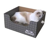 Cat Cardboard Scratcher with Extra-Large Box Bigger Space Double-Sided Scratching Refillable Pad Scratch Board Easy to Clean Scratched Lounger for Indoor Cats Weaving Patterns