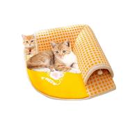Cat Carpet Tunnel,2 in 1 Plush Cat Tunnel Beds - Cat Hideaway, Non-Slip Bottom Large Cat Bed Cave, Cat Toy for Small Pets, Rabbits, Kittens