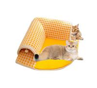 Cat Carpet Tunnel - Versatile 2in1 Cat Tunnel Bed Combo with Floor Caves | Foldable Cat Beds Tunnel, Non-Slip Rug Tunnel for Cats, Cat Hideaway and Plays Toy for Indoors and Outdoors