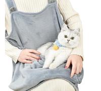 Cat Carrier Apron - Cuddle Clothes with Pocket | Anti-scratch & Anti-Hair | Flannel Bib with Claw Holes | Breathable & Adjustable for Small Pets up to 7