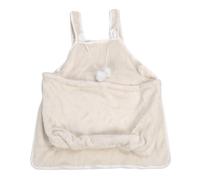 Cat Carrier Apron, Pet Sling Carrier Bag, Soft Warm Breathable Beige Furry Apron with Curious Cat Pocket for Kitten Chest Wear, Fleece Pet Holding Apron