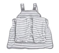 Cat Carrier Apron, Soft Skin Friendly Pet Sling Carrier, Breathable Fleece Chest Apron Front Carrier Pouch for Kittens and Small Cats, White Gray Stripe Fleece Material