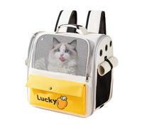 Cat Carrier Backpack, Carrier Bag, Convenient Comfortable Stability Cat Travel Carrier for Small, Medium Dogs, Puppies, Small Animals, 14.96x14.96x10.24 inches, Blue, Green, Orange