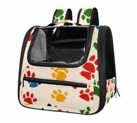 Cat Carrier Backpack, Pet Carrier Backpack for Kitties Small Dogs Puppies, Breathable Cat Bag Carrier, Travel Backpack Carrier for Kitten Puppy Bunny, Dog Footprints