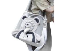 Cat Carrier Bag, Cute Bear Shape Portable Canvas Pouch - Cat Carrier in Scarf | for Travel Veterinary Visit Outdoor Walking Grooming Transport Car Airport