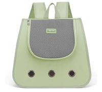 Cat Carrier Bag Lightweight Dual-purpose for carrying or backpack Soft-Sided Collapsible Travel Ready Ventilated Escape Proof For Train Friendly/Airline(Green)