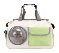 Cat Carrier, Bubble Window Carrier, Nylon Pvc Soft Padding Adjustable Straps Portable Lightweight Comfortable, Kitten Backpack for Home Travel Outdoor, 17.72x10.24x11.02Inches, Green, Yellow, Black