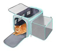 Cat Carrier Fits Small to Medium Pets, Airline Approved Dog Carrier, Outer Collapsible Expandable Soft Sided Pet Carrier for Safety & Convenience, with Comfortable Pads，Waterproof Cat Bag Up to 15lbs