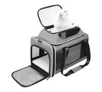 Cat Carrier Foldable Expandable Soft-Sided with Safety Clasps | Foldable Cat Carrier for Home Driving Walking Going Out Hiking Camping Traveling