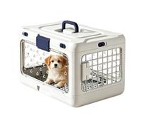 Cat Carrier - Foldable Pet Carrying Storage Box | Hard-Sided Dog Kennel | Breathable PP Iron Mesh Travel Crate For Puppy Outings Hiking Cycling Outdoor Adventures Camping Walking Road Trip Car