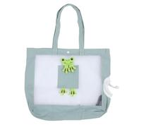 Cat Carrier Handbag Purse, Pet Carrier Bag for Small Cats, Breathable Mesh Canvas Travel Carrier with Adjustable Neck Strap, Sturdy Soft Comfortable Pet Carrier for Outdoor Walking (Green Frog Style)